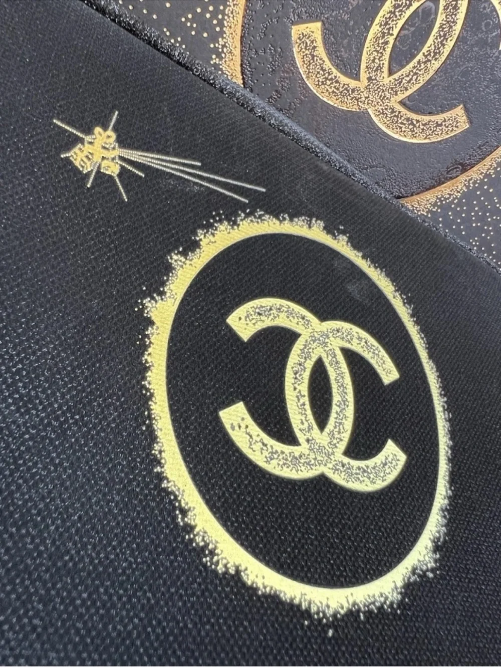 Chanel Black Cosmetic Pouch with Gold Logo VIP GWP